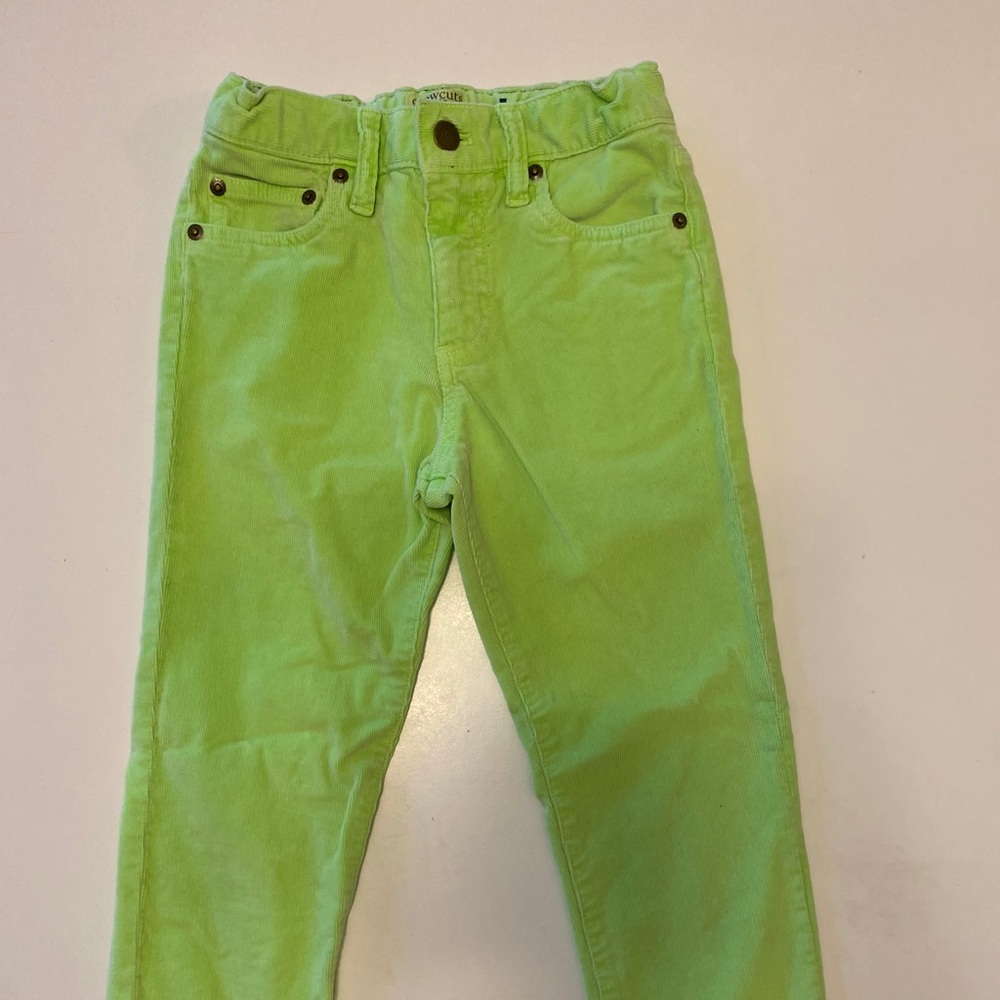 Kids size 8 lime green corduroy pants J Crew